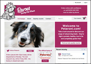 Online shop design from Stripey Media for Burns Animal Foods