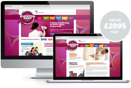 Web design package Classic from Stripey Media - example, Blackpool Paint Company