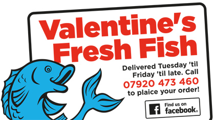 Professional logo design and marketing design - Valentine's Fresh Fish