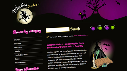 Bespoke website design and logo design - Witches Galore